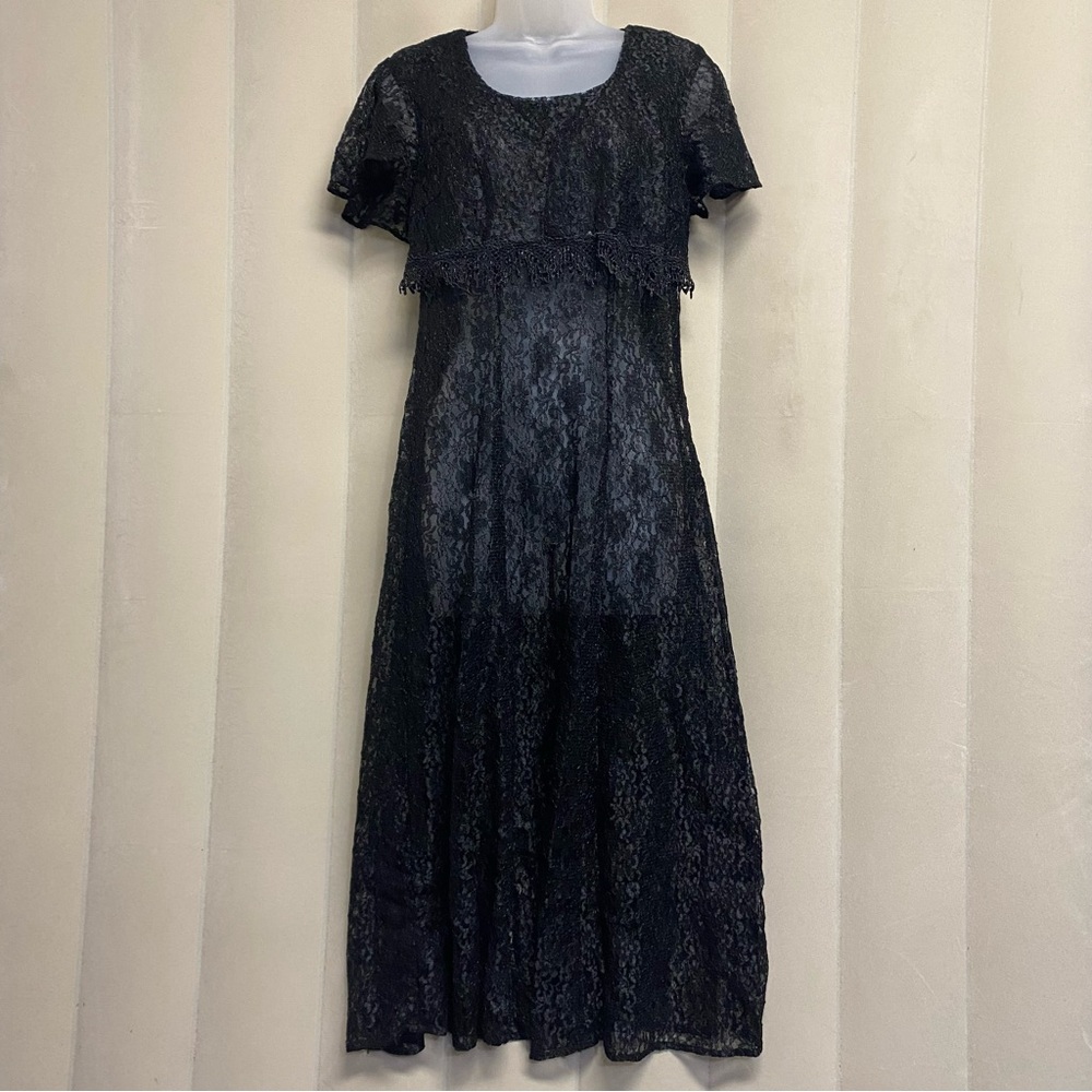 Vintage Joni Blair Women’s Dress Size 3 Sheer Lace Corset Back Whimsigoth Fairy